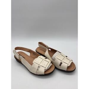 COMFORT VIEW WHITE OPEN TOES SLIP ON LOAFER SUMMER SHOES WOMENS 8M EUC